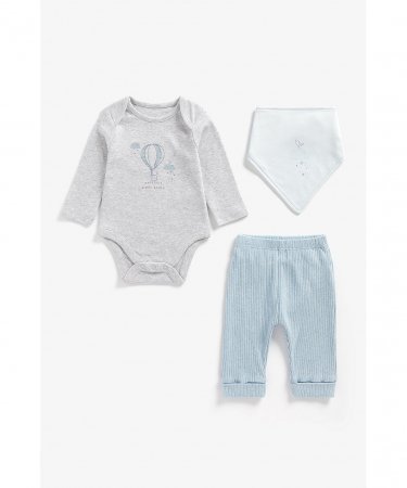 MOTHERCARE smėlinukas ilgomis rankovėmis, sportinės kelnės ir seilinukas, ZA244 546998