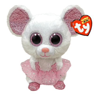 TY Beanie Boos balerina pelė NINA balta, TY36488 TY36488