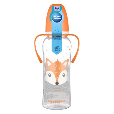CANPOL BABIES buteliukas su rankenomis CUTE ANIMALS, 250 ml., 11/845_ora 