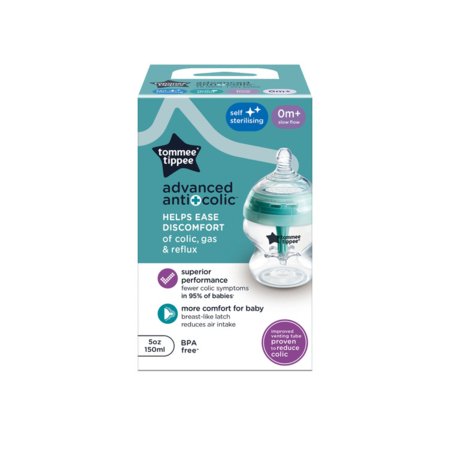 TOMMEE TIPPEE buteliukas Advanced ANTI-COLIC su sterilizavimo funkcija, 150 ml, 42240587 42240586