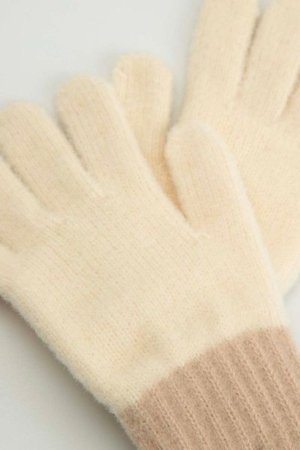 COCCODRILLO pirštinės ACCESSORIES WINTER GIRL, kreminės, ZC5360301AWG-002-M, M cm 