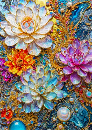 ENJOY PUZZLE dėlionė PERLAMUTRINĖS VANDENS LELIJOS, 1000 dalių, 68x48 cm, Enjoy-2244 