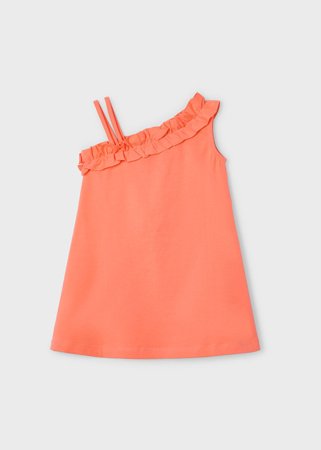 MAYORAL suknelė trumpomis rankovėmis, tangerine, 3937-67, 134 cm 