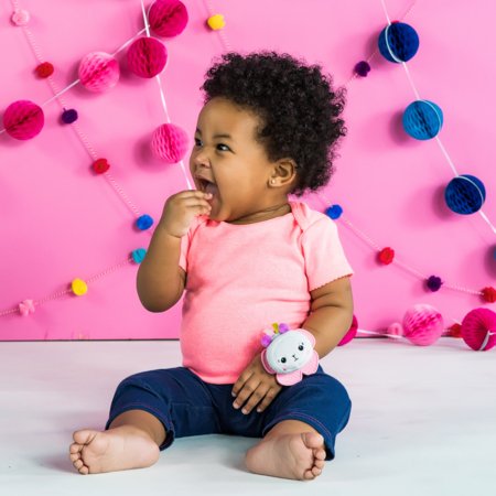 BRIGHT STARTS barškutis-kramtukas tvirtinamas ant riešo Unicorn & Llama, 12330 