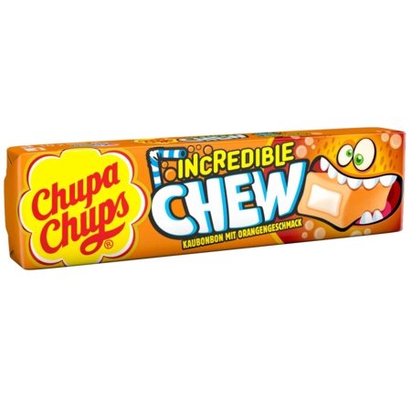 CHUPA CHUPS kramtomieji saldainiai INCREDIBLE CHEW, apelsinų skonio, 45 g., CHUP1935 