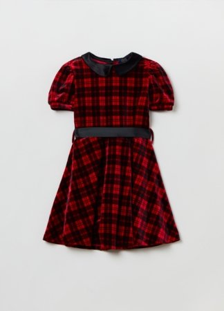 OVS GIRL3-10Y DRESSES 2H 4-5 BLUE/RED CHECK 001913860 
