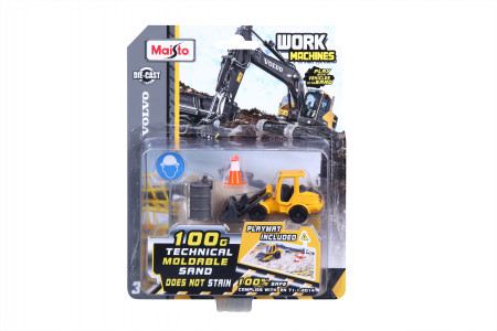 MAISTO DIE CAST Volvo rinkinys Sand Theme, 1 transporto priemonė, priedai, 100g smėlio, 15428 15428