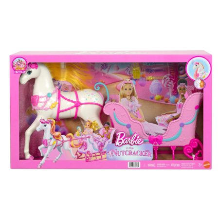 BARBIE NUTCRACKER LAND OF SWEETS žirgo ir rogių rinkinys - Spragtuko kolekcija, JNH63 