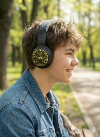MINIONS šviečiančios Bluetooth ausinės, HMMN-BTLI-MINIONS 