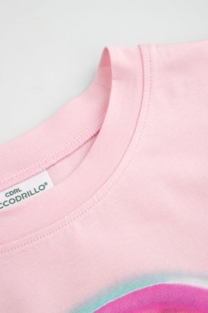 COCCODRILLO marškinėliai trumpomis rankovėmis, rožiniai, WC6143201SGJ-007-128, 128 cm 