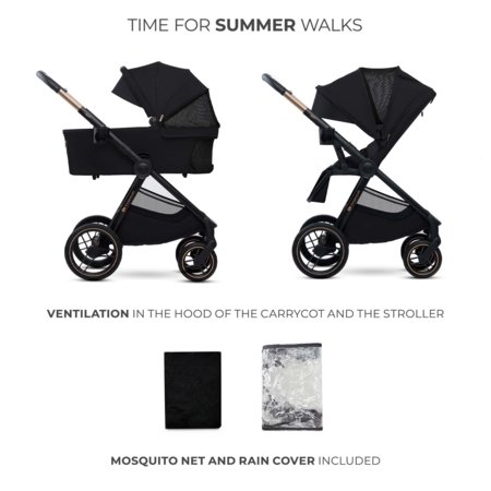 KINDERKRAFT universalus vežimas 2IN1 NEA 2.0, midnight black, KSNEA002BLK2000 