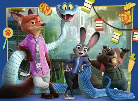 RAVENSBURGER vaikiška dėlionė Zootropolis 2, 100 det., 12004138 