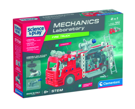 CLEMENTONI SCIENCE&PLAY MECHANICS konstruktorius Ugniagesių automobilis, 75134BL 