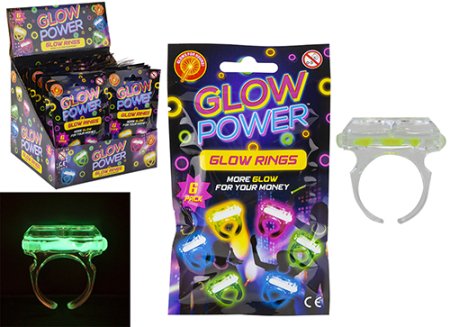 GLOW POWER šviečiantis žiedas asort., 615033 615033