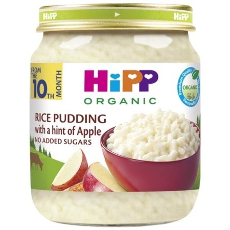 HiPP ekologiškas ryžių ir obuolių pudingas, 10 mėn.+, 200 gr, 5110 