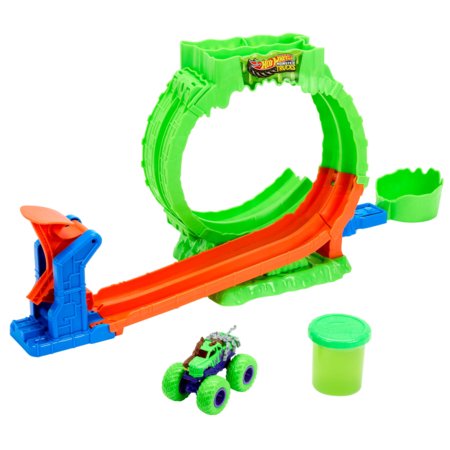 HOT WHEELS MONSTER TRUCKS MUTANT CHAOS triukų trasa su slaimu, JMK91 