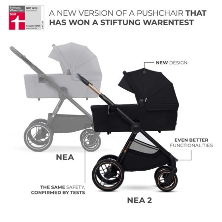 KINDERKRAFT universalus vežimas 2IN1 NEA 2.0, midnight black, KSNEA002BLK2000 
