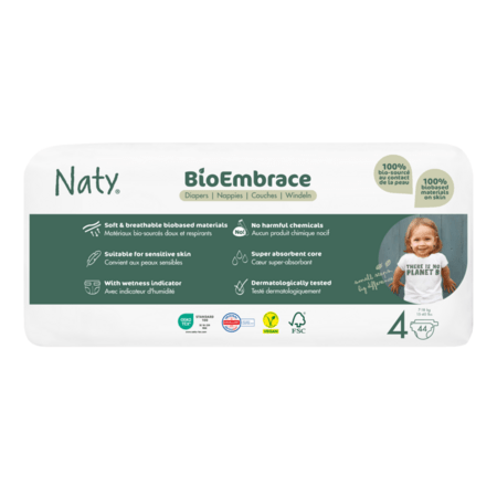 NATY sauskelnės BioEmbrace, 4 dydis, 7-18 kg., 44 vnt., 8000260 