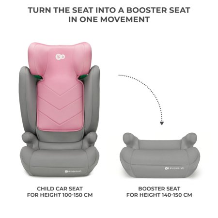 KINDERKRAFT automobilinė kėdutė I-SPARK 2 PLUS I-SIZE, 100-150 cm., Pink, KCISPA02PNKPL00 