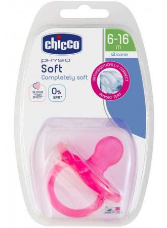 CHICCO silikoninis čiulptukas, pink, 6-16 mėn. 8058664051885