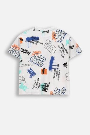 COCCODRILLO marškinėliai trumpomis rankovėmis, balti, WC6143201RBJ-001-140, 140 cm 