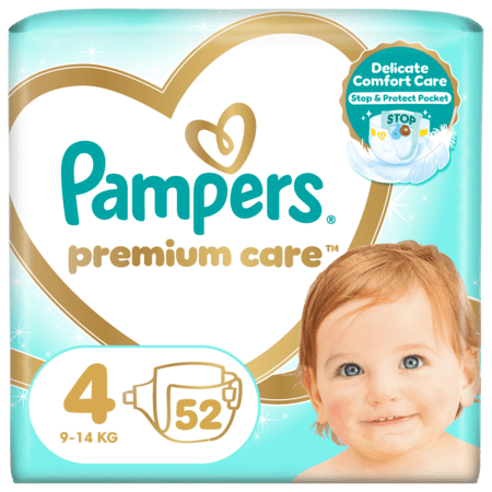 PAMPERS sauskelnės, Premium Care, 4 dydis, 9-14kg, 52 vnt. 81765775 