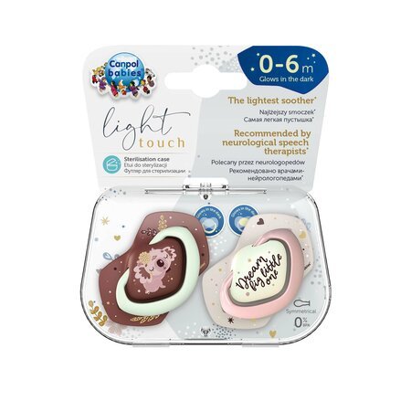 CANPOL BABIES simetrinis silikoninis čiulptukas SLEEPY KOALA, 18m+, pink, 2vnt., 22/660_pin 22/660_pin