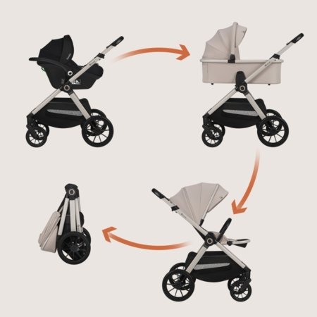 LIONELO universalus vežimėlis LAYLA 3in1, Beige sand, LO-LAYLA 3IN1 