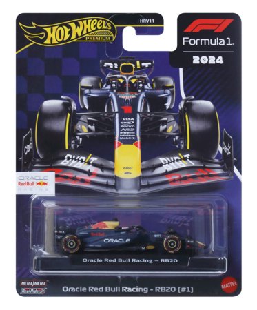 HOT WHEELS Premium lenktyninis Red Bull 2024 Max Verstappen automodeliukas, JBM12 