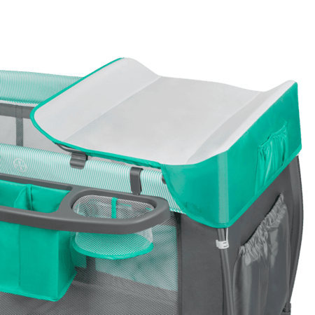 LIONELO lovelė-maniežas SVEN PLUS, Turquoise/Grey, LO-SVEN PLUS 