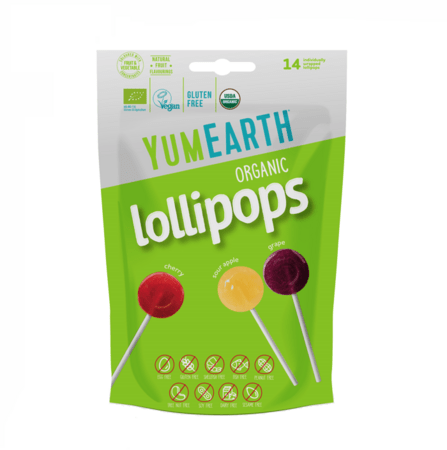 YUMEARTH ekologiški rūgštūs ledinukai ant pagaliuko, 3 rūšys, 85 g, 14 vnt., YE111 