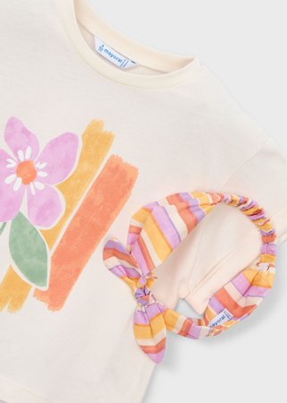 MAYORAL marškinėliai trumpomis rankovėmis ir galvos juosta, bone, 3.010-94, 116  cm 