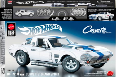 MATTEL BRICK SHOP HOT WHEELS konstruktorius – Corvette Grand Sport, JGR31 