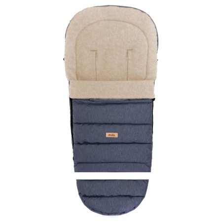 MILLI reguliuojamas vokelis į vežimėlį IGROW 4.0 wool premium, melange navy blue, 84/106x45cm, 3-3-3-Z-M-107 