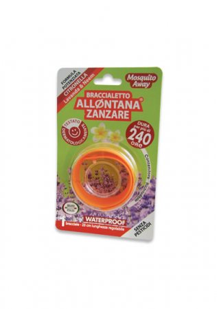 ITALIA apsauginė apyrankė nuo uodų ir vabzdžių įkandimų CITRONELLA&LAVANDRA, 3m+, 1 vnt 8051564490082