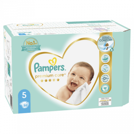 PAMPERS sauskelnės, Premium Care dydis 5, 88 vnt, 11kg-18kg, 81737572 81737572
