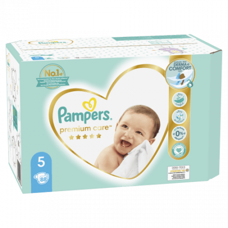 PAMPERS sauskelnės, Premium Care dydis 5,  x88 vnt, 11kg-18kg, 81737572 81737572