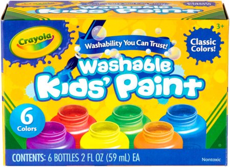 CRAYOLA nuplaunami dažai, 6 vnt., 54-1204 