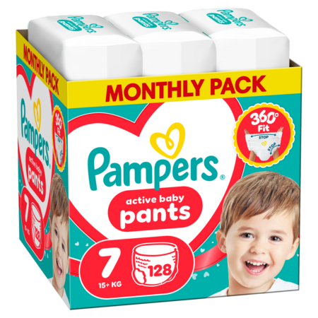 PAMPERS sauskelnės-kelnaitės Pants Monthly, 7 dydis, 15+kg, 214 vnt., 80894755 
