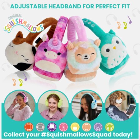 SQUISHMALLOWS pliušinės Bluetooth ausinės Cam, HMSQMBT-CAM 