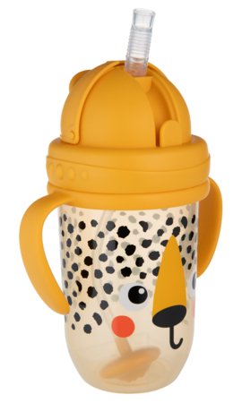 CANPOL BABIES neišsipilanti gertuvė su šiaudeliu BABIESBOO CHEETAH, 270 ml, 56/617_ora 