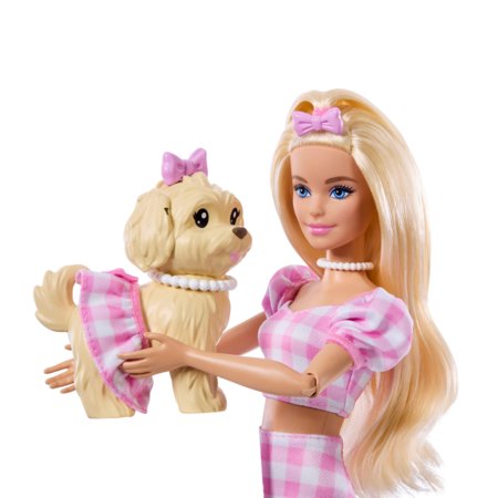BARBIE Twinning Looks šviesiaplaukės lėlės ir šunelio rinkinys, JFP36 