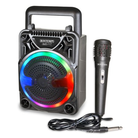 BONTEMPI belaidis garsiakalbis su mikrofonu ir RGB šviesomis, 49 1000 