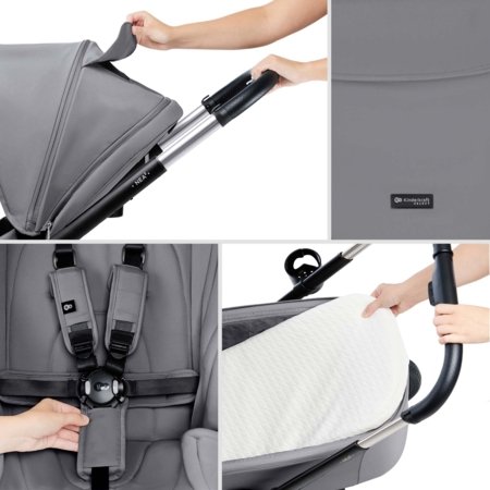 KINDERKRAFT universalus vežimas 2IN1 NEA 2.0, platinum grey, KSNEA002GRY2000 