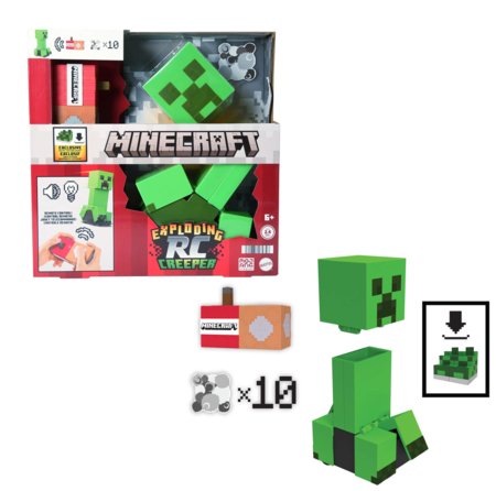 MINECRAFT figūrėlė – sprogstantis RC Creeper, HRR48 