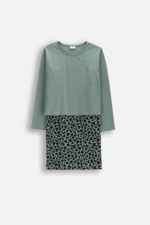 COCCODRILLO suknelė ilgomis rankovėmis, žalia, WC6129101RGJ-011-128, 128 cm 