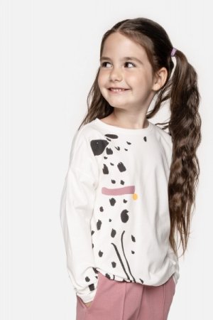 COCCODRILLO marškinėliai ilgomis rankovėmis MAXI MINI GIRL KIDS, ecru, ZC3143103MGK-003 ZC3143103MGK-003-092