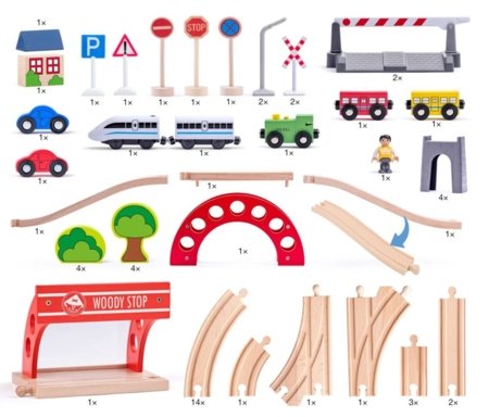 WOODY traukinio bėgių rinkinys, 02193064 