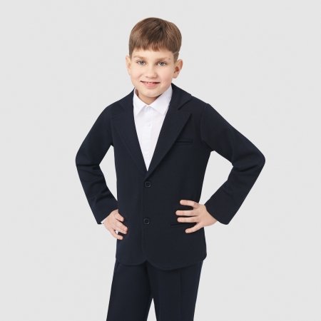 MAMAJUM švarkas berniukui, trikotažinis 10-000020, mėlynas, 158/164 cm 10-000020