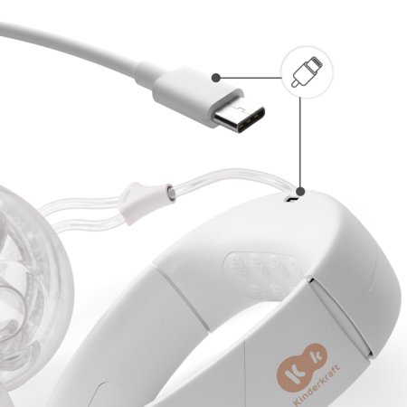 KINDERKRAFT dvigubas nešiojamas elektrinis pientraukis GENTLENEST, White, KEGENE00GLD0000 